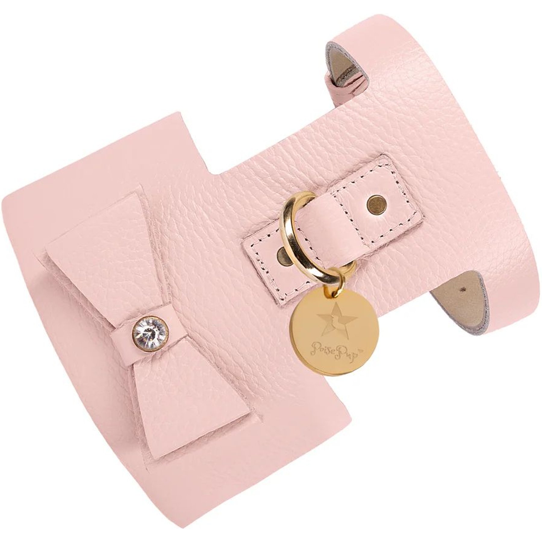 PoisePup Bella Rose Leather Basic Dog Harness, Light Pink, Medium: 21.3 to 23.6-in chest