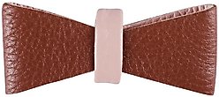 PoisePup Bella Rose Leather Dog Bow Tie, Brown/Light Pink, Small