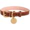 Show in main carousel: PoisePup Bella Rose Leather Standard Dog Collar, Brown/Light Pink, Large: 15.7 to 18.8-in neck, 0.9-in wide slide 1 of 4