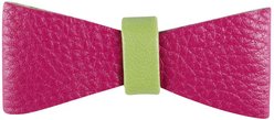 PoisePup Candy Swirl Leather Dog Bow Tie, Pink/Green, Large