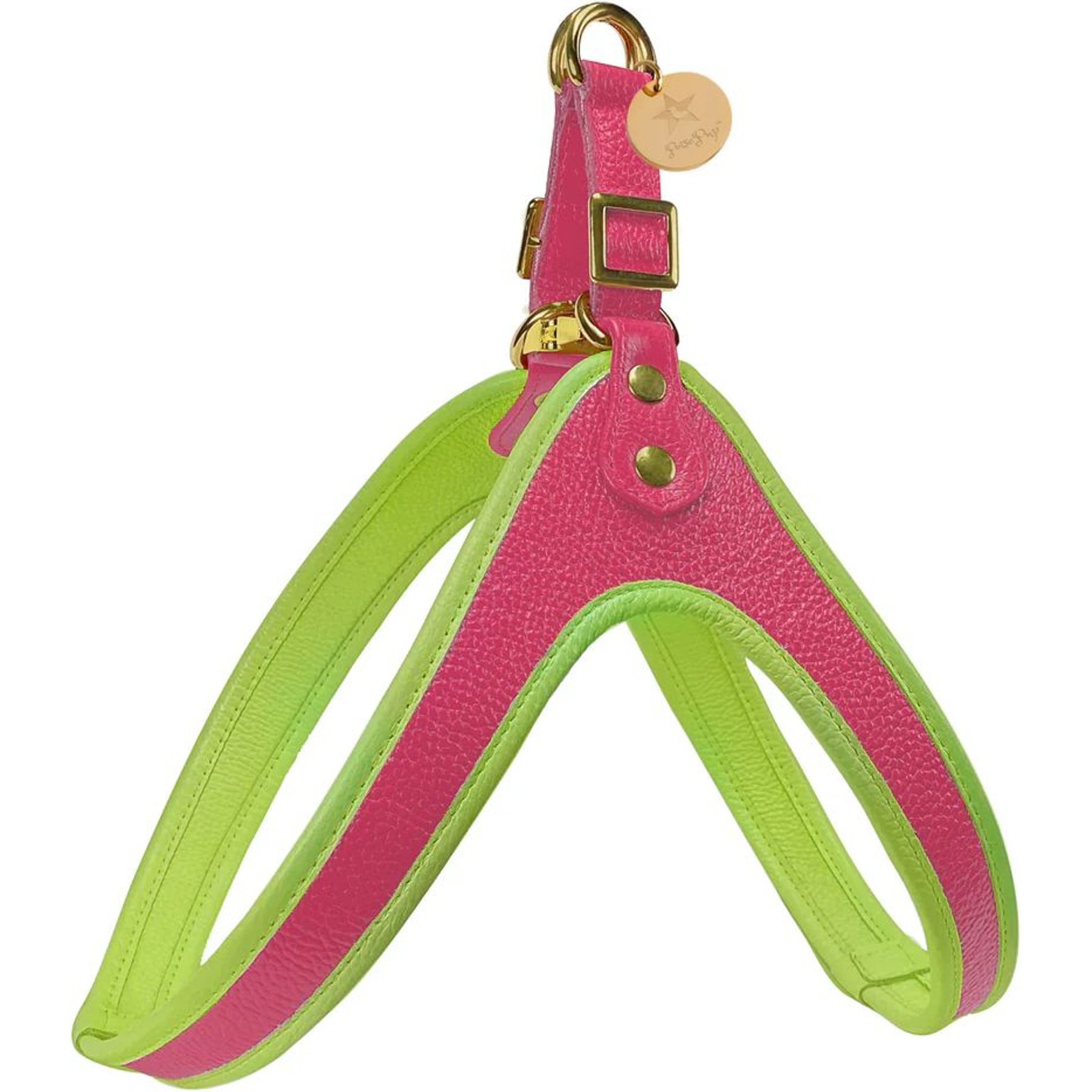 PoisePup Candy Swirl Leather Step In Dog Harness, Pink, Large: 23.6 to 25.6-in chest