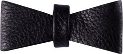 PoisePup Dark Night Leather Dog Bow Tie, Black, Large