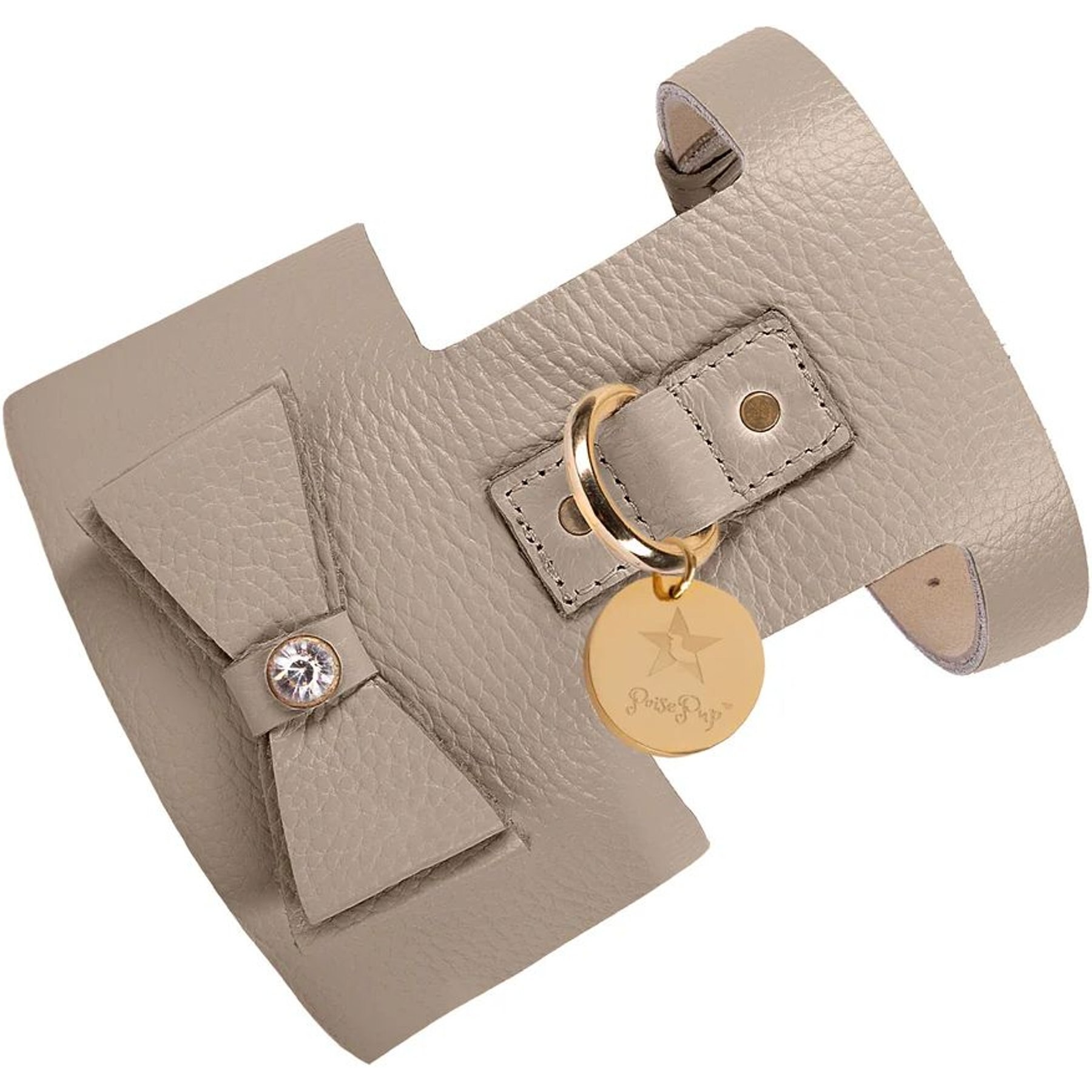 PoisePup Desert Mint Leather Basic Dog Harness, Grey, Small: 18 to 20.5-in chest