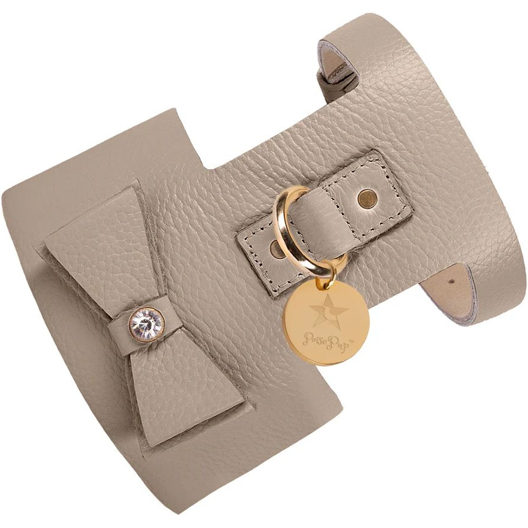 PoisePup Desert Mint Leather Basic Dog Harness, Grey, X-Small: 15 to 17.5-in chest