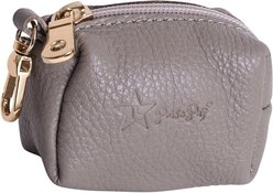 PoisePup Desert Mint Leather Poop Bag Dispenser, Grey