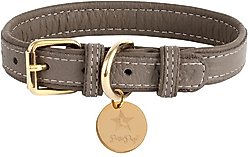 PoisePup Desert Mint Leather Standard Dog Collar, Grey, Small: 9.5 to 12.5-in neck, 3/4-in wide