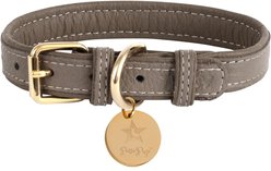 PoisePup Desert Mint Leather Standard Dog Collar, Grey, X-Large: 18.8 to 22-in neck, 0.9-in wide