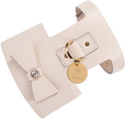 PoisePup Hot Marine Leather Basic Dog Harness, White, Small: 18 to 20.5-in chest