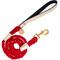 Show in main carousel: PoisePup Hot Marine Leather Handle Rope Dog Leash, White/Red/Blue, 5-ft long, 1/2-in wide slide 1 of 3