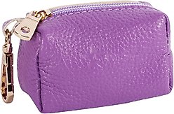 PoisePup Lavish Lavender Leather Poop Bag Dispenser, Purple