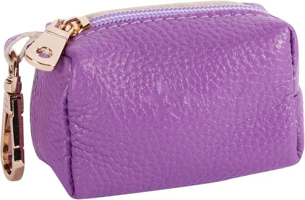 PoisePup Lavish Lavender Leather Poop Bag Dispenser, Purple