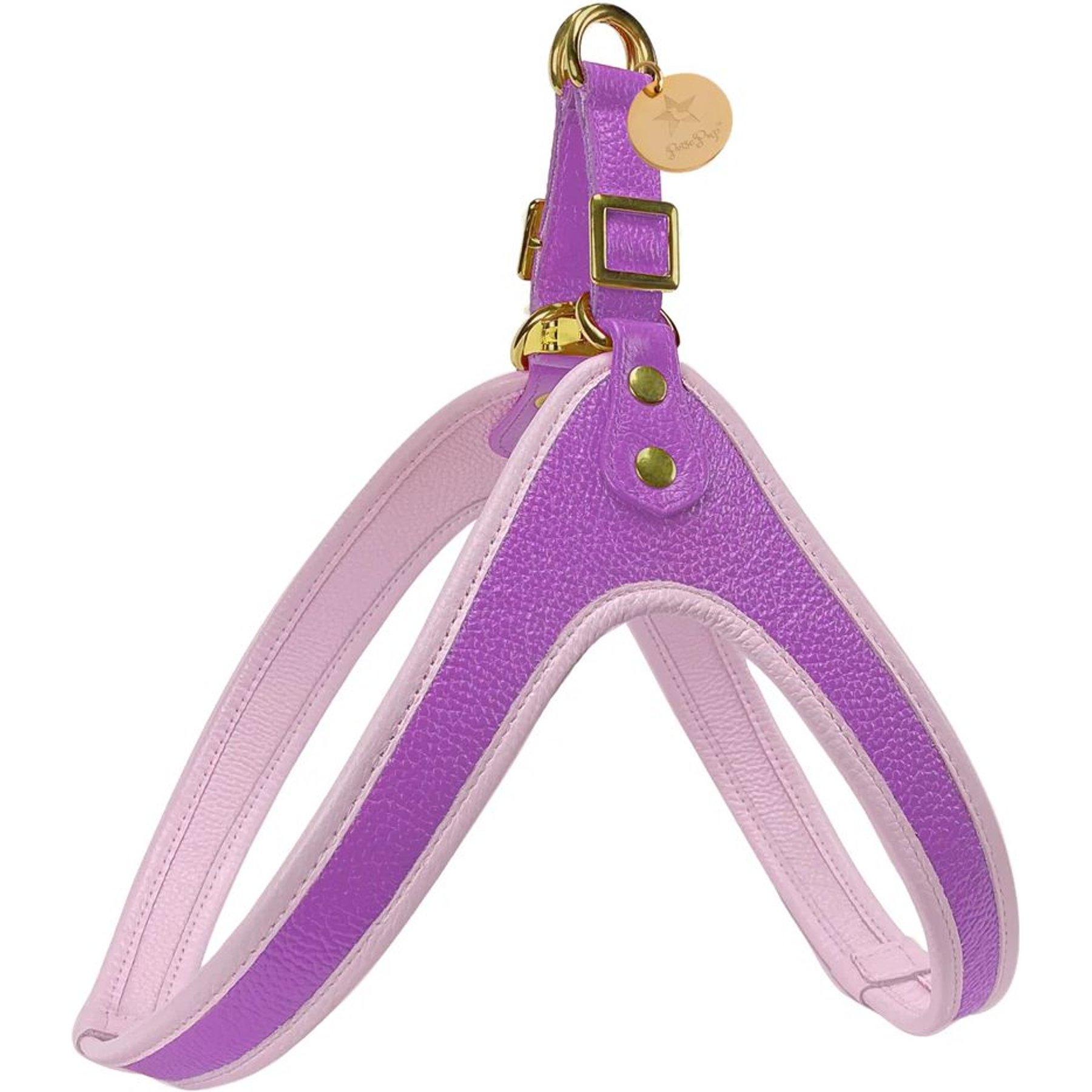 PoisePup Lavish Lavender Leather Step In Dog Harness, Purple, Large: 23.6 to 25.6-in chest
