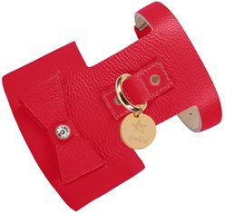 PoisePup Melting Hearts Leather Basic Dog Harness, Red, Medium: 21.3 to 23.6-in chest