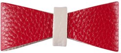 PoisePup Melting Hearts Leather Dog Bow Tie, Red/White, Small