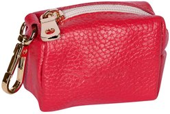 PoisePup Melting Hearts Leather Poop Bag Dispenser, Red
