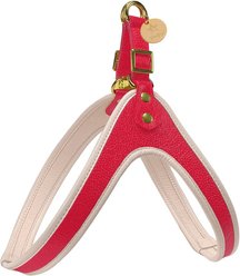 PoisePup Melting Hearts Leather Step In Dog Harness, Red, Large: 23.6 to 25.6-in chest