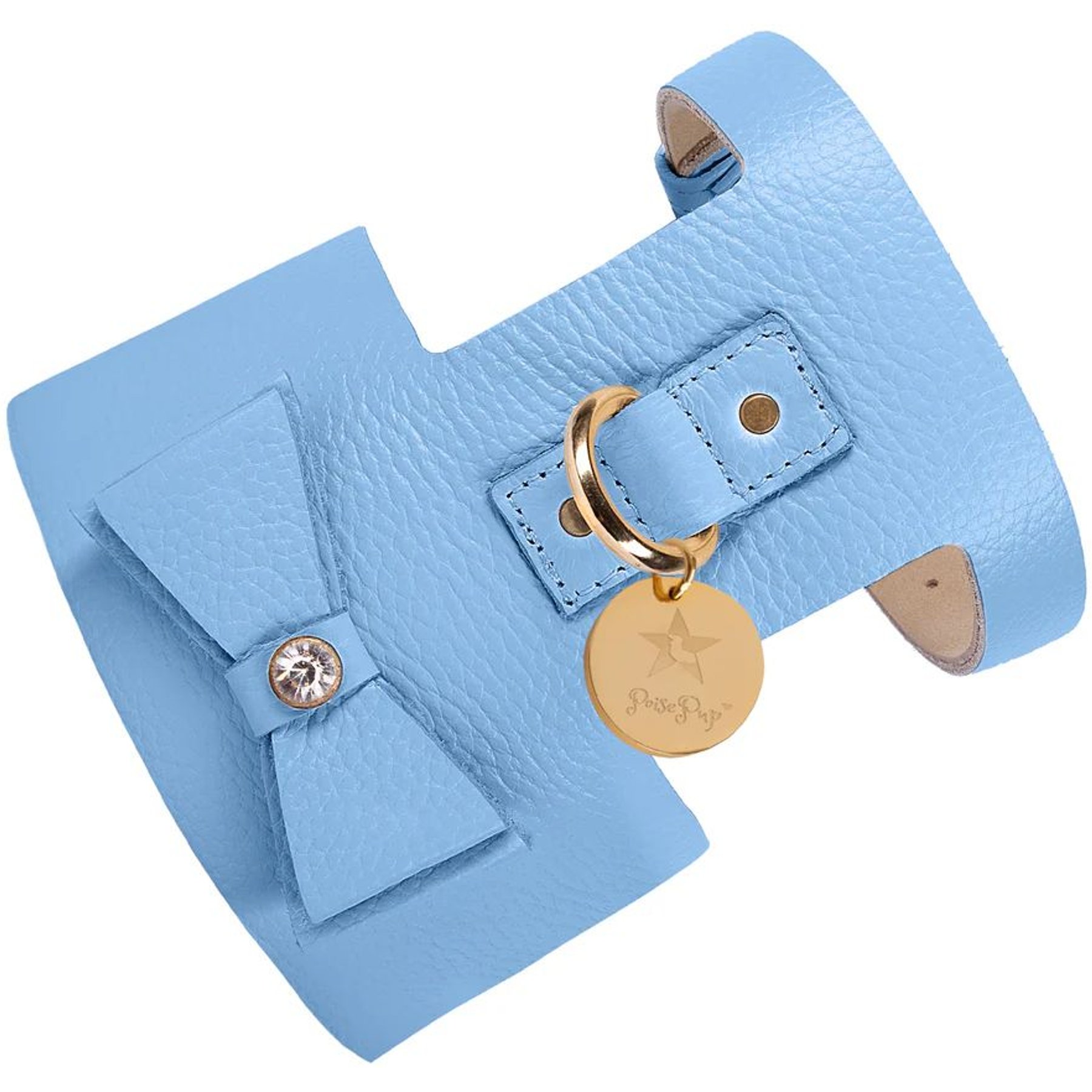 PoisePup Ocean Vibes Leather Basic Dog Harness, Blue, Small: 18 to 20.5-in chest
