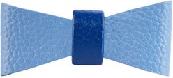 PoisePup Ocean Vibes Leather Dog Bow Tie, Blue, Small