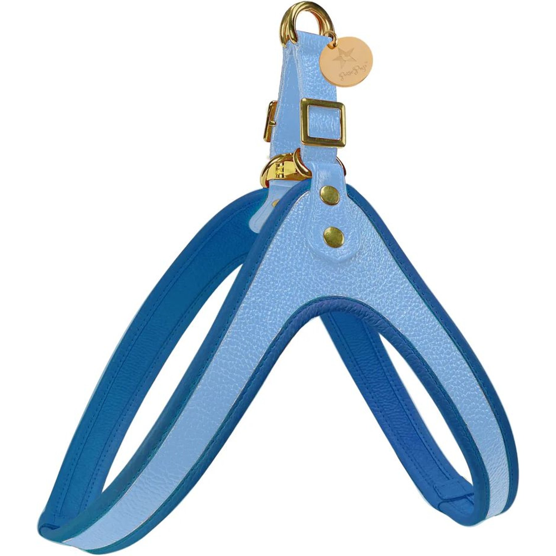 PoisePup Ocean Vibes Leather Step In Dog Harness, Blue, Large: 23.6 to 25.6-in chest