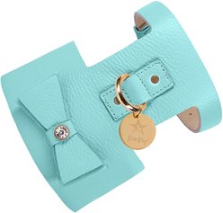 PoisePup Sunshine Babe Leather Basic Dog Harness, Light Blue, Medium: 21.3 to 23.6-in chest