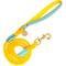 Show in main carousel: PoisePup Sunshine Babe Leather Handle Rope Dog Leash, Light Blue/Yellow, 5-ft long, 1/2-in wide slide 1 of 3