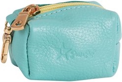 PoisePup Sunshine Babe Leather Poop Bag Dispenser, Light Blue