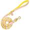 Show in main carousel: PoisePup Sweetest Thing Leather Handle Rope Dog Leash, Light Pink/Yellow, 5-ft long, 1/2-in wide slide 1 of 4