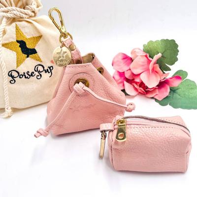 Show full view: PoisePup Sweetest Thing Leather Poop Bag Dispenser, Light Pink slide 2 of 3
