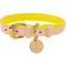 Show in main carousel: PoisePup Sweetest Thing Leather Standard Dog Collar, Light Pink/Yellow, Large: 15.7 to 18.8-in neck, 0.9-in wide slide 1 of 4