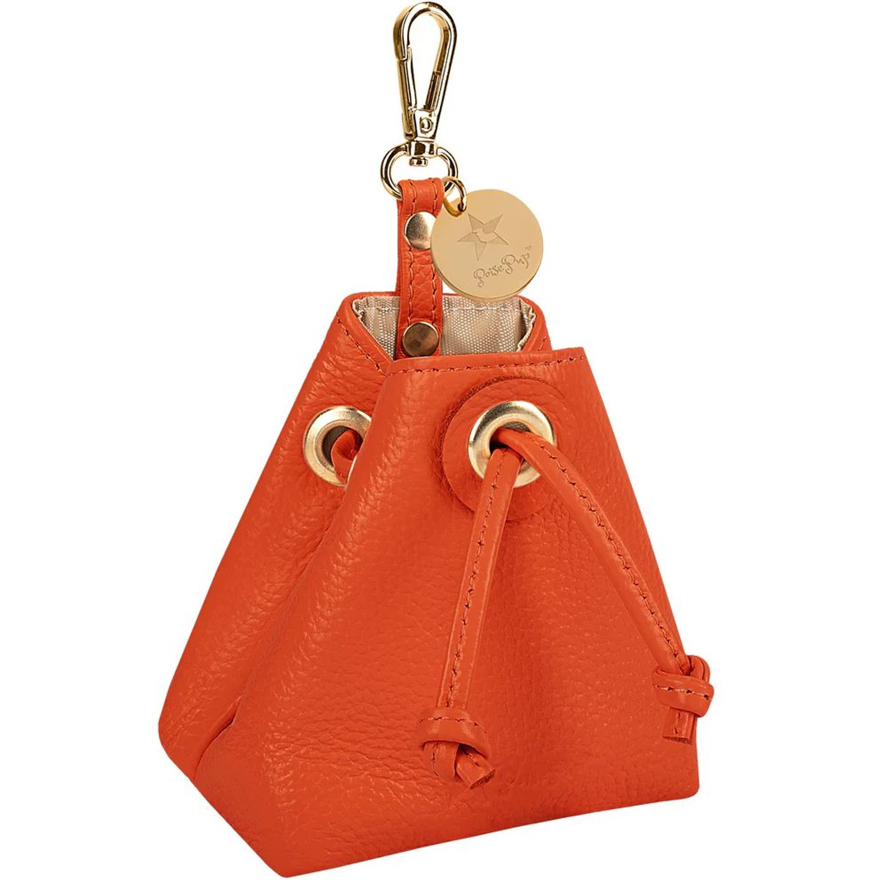 PoisePup Vibrant Sunset Leash Attachment Dog Treat Bag, Orange