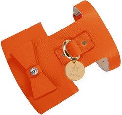 PoisePup Vibrant Sunset Leather Basic Dog Harness, Orange, Medium: 21.3 to 23.6-in chest