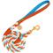 Show in main carousel: PoisePup Vibrant Sunset Leather Handle Rope Dog Leash, Orange/Blue, 5-ft long, 1/2-in wide slide 1 of 3