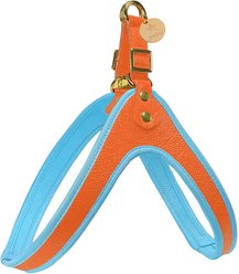 PoisePup Vibrant Sunset Leather Step In Dog Harness, Orange, X-Large: 27.5 to 30-in chest
