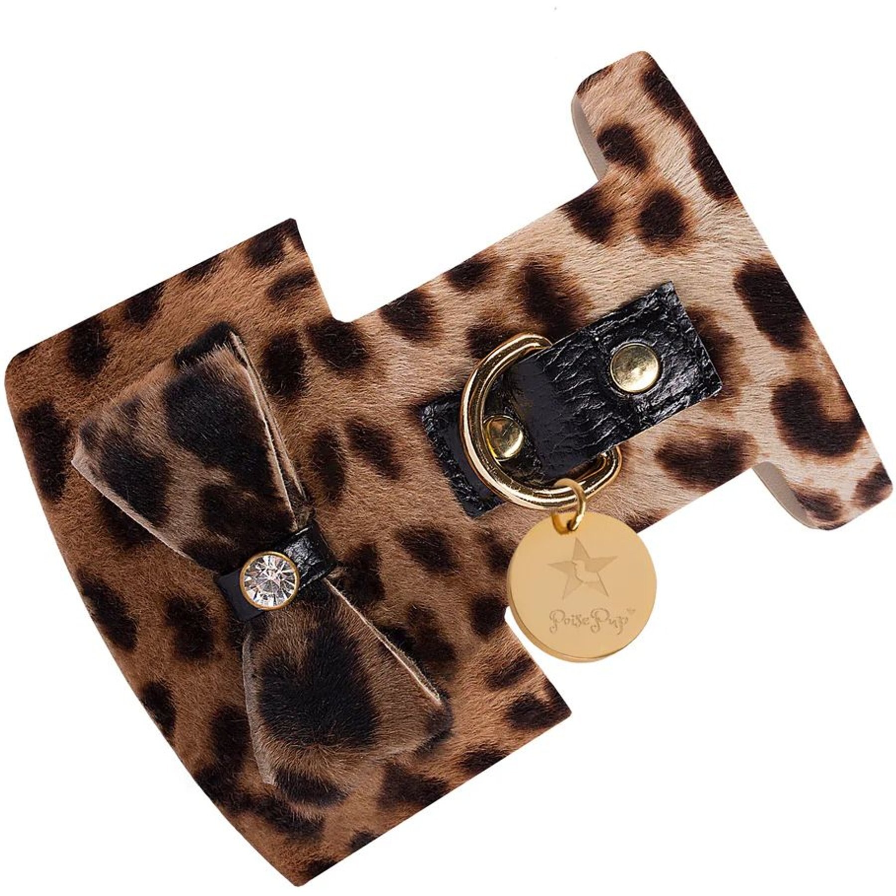 PoisePup Wildest One Leather Basic Dog Harness, Leopard, Small: 18 to 20.5-in chest