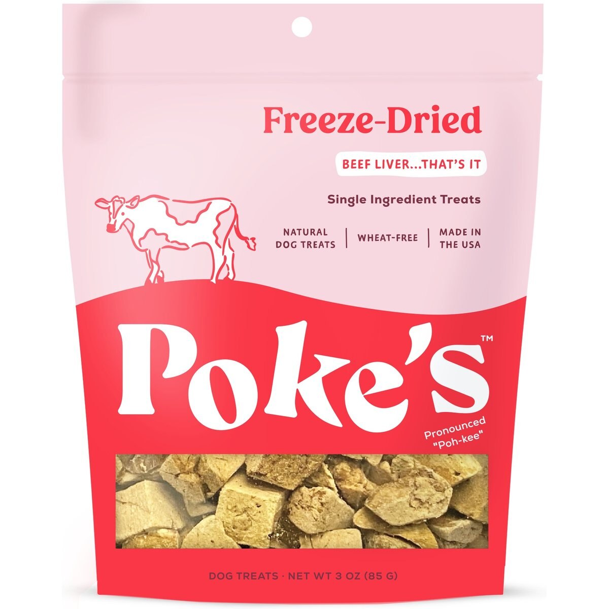 Poke's Beef Liver Freeze-Dried Dog Treats, 3-oz bag