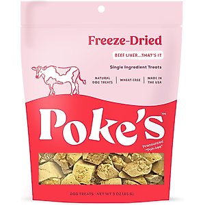 Poke's Beef Liver Freeze-Dried Dog Treats, 3-oz bag