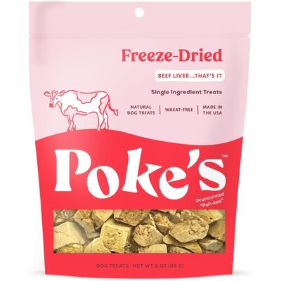 Poke's Poke's Beef Liver Freeze-Dried Dog Treats, 3-oz bag