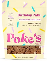 Poke's Birthday Cake Biscuit Crunchy Dog Treats, 8-oz bag