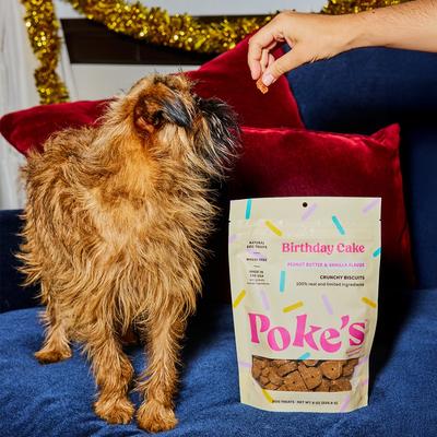 Show full view: Poke's Birthday Cake Biscuit Crunchy Dog Treats, 8-oz bag slide 6 of 8