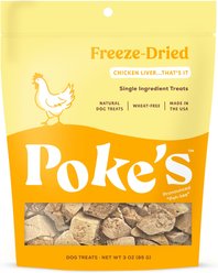 Poke's Chicken Liver Freeze-Dried Dog Treats, 3-oz bag