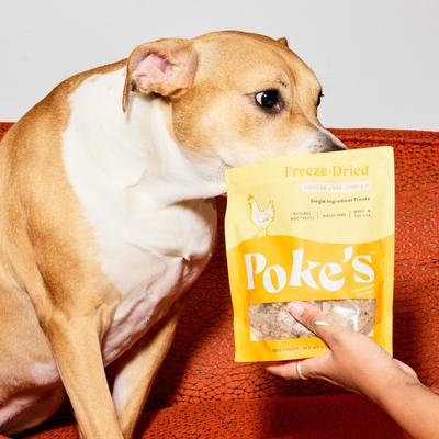 Show full view: Poke's Chicken Liver Freeze-Dried Dog Treats, 3-oz bag slide 7 of 9