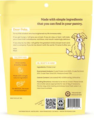Show full view: Poke's Chicken Liver Freeze-Dried Dog Treats, 3-oz bag slide 3 of 9