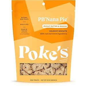 Poke's PB'Nana Pie Biscuit Crunchy Dog Treats, 8-oz bag