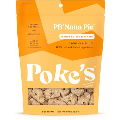 Poke's Poke's PB'Nana Pie Biscuit Crunchy Dog Treats, 8-oz bag