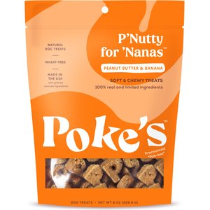 Poke's P'Nutty for 'Nanas Peanut Butter & Banana Soft & Chewy Dog Treats, 8-oz bag