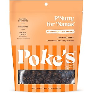 Poke's P'Nutty for 'Nanas Peanut Butter & Banana Training Bites Dog Treats, 6-oz bag