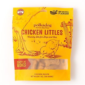 Polkadog Chicken Littles Bone Shaped Dehydrated Dog & Cat Treats, 7-oz bag