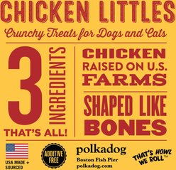 Polkadog Chicken Littles Bone Shaped Dehydrated Dog & Cat Treats, 7-oz bag slide 2 of 6