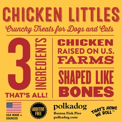 Show full view: Polkadog Chicken Littles Bone Shaped Dehydrated Dog & Cat Treats, 7-oz bag slide 3 of 8