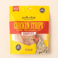 Polkadog Chicken Strips Shorties Jerky Dog Treats, 3-oz bag